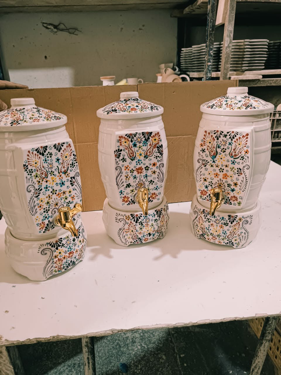Handpainted Tunisian Ceramic Dispenser – Olive Oil, Juice & More